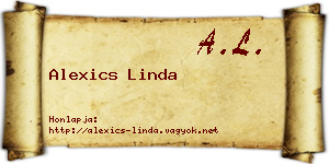 Alexics Linda névjegykártya